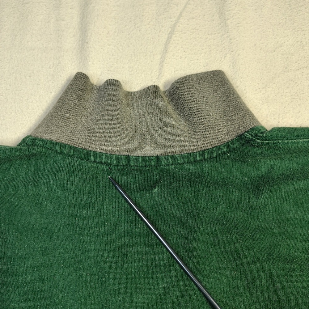 Vintage GAP Mens Quarter Zip Pullover Size M Green Cotton 90s Gorpcore Sweater - Picture 7 of 12